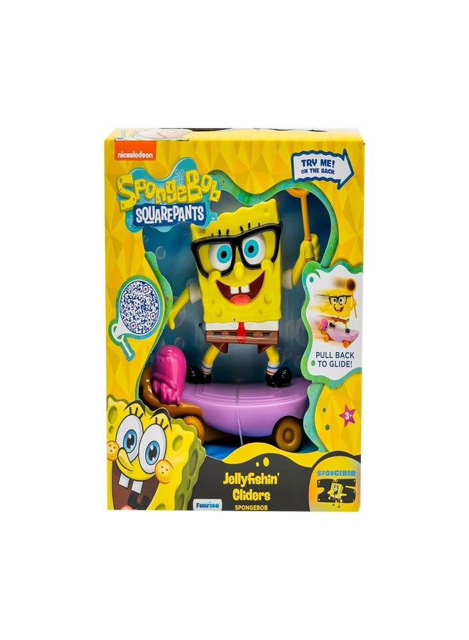 Spongebob Squarepants Jelly Fishin Gliders - 5 in Spongebob Pull-Back Racing Toy with Action Net, Fast Motion & Undersea Adventure Play for Kids Ages 3+ - Image 3
